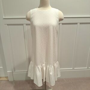 Tommy Hilfiger new textured, white ruffle dress, sleeveless, size 6